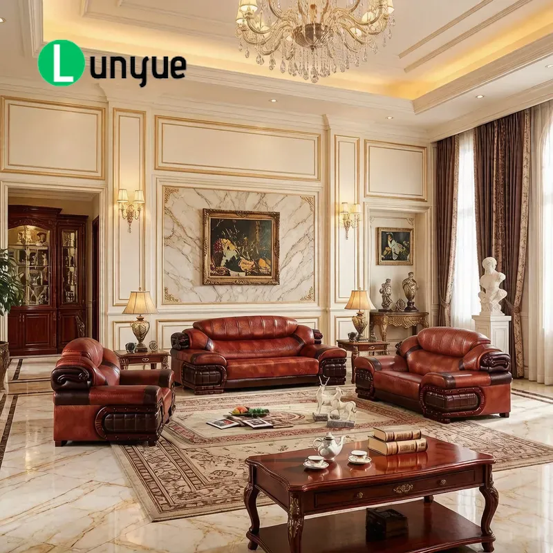 Office Furniture First - European First Layer Cowhide Leather Sofa