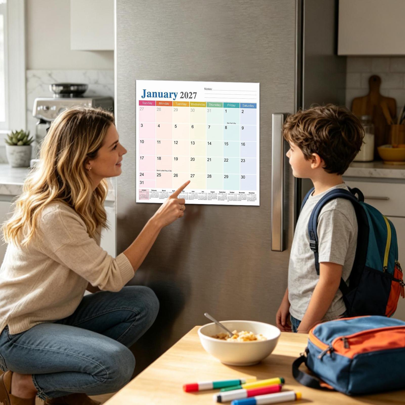 Magnetic Whiteboard Calendar - Magnetic Calendar For Refrigerator Jan 2027