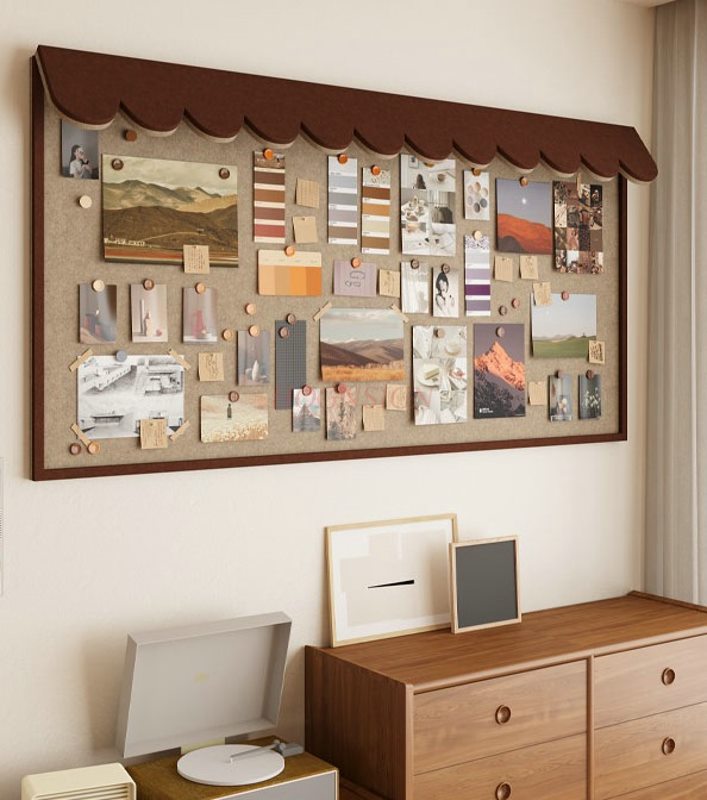 Bulletin Board Cork - 1pcs Stereoscopic eaves, felt board, photo