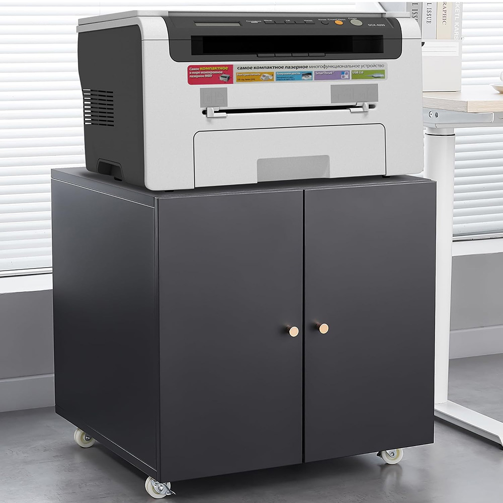 Office Furniture Plan - Metal Printer Stand with File Storage,