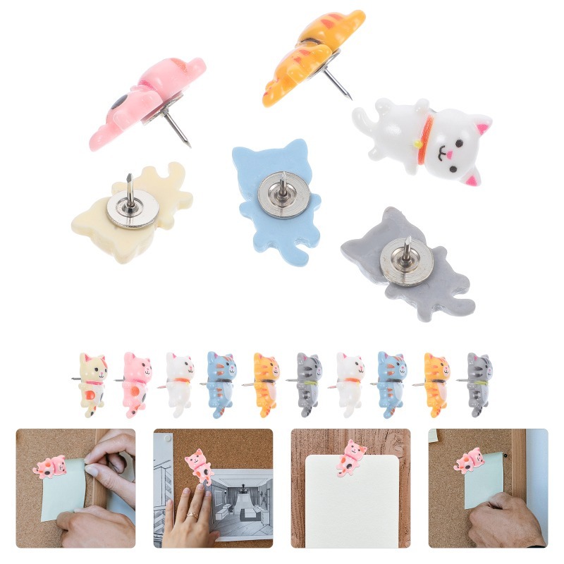 20Pcs Cute Resin Cat Push Pins - Bulletin Board Cork 评论和价格