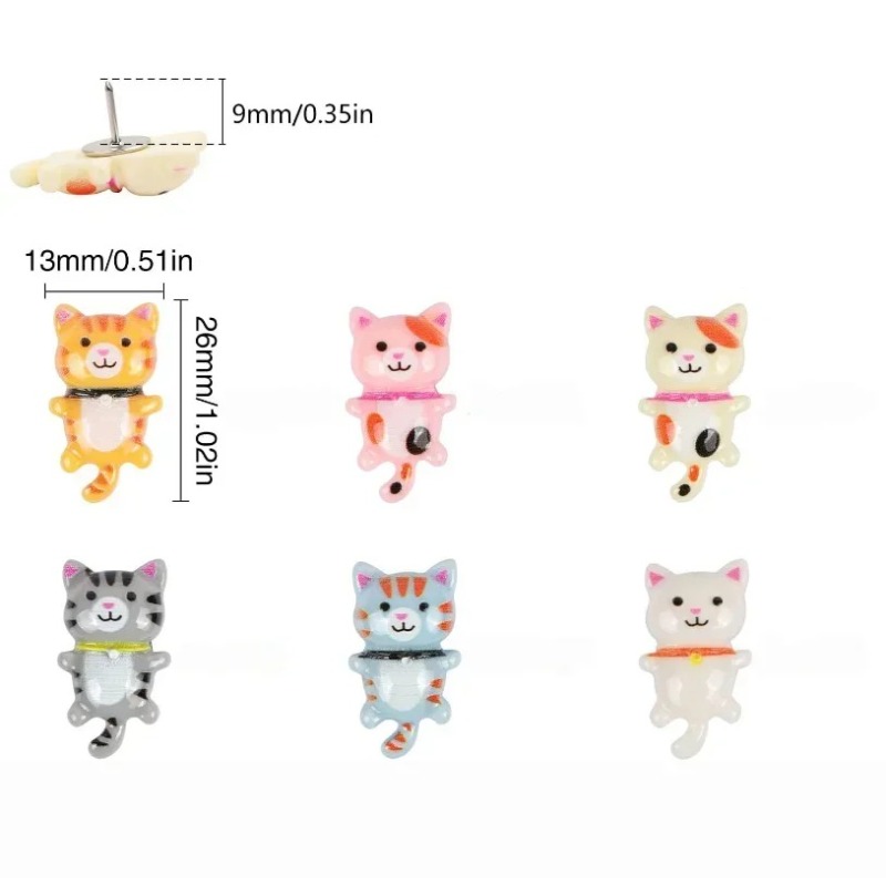 20Pcs Cute Resin Cat Push Pins - Bulletin Board Cork 评论和价格