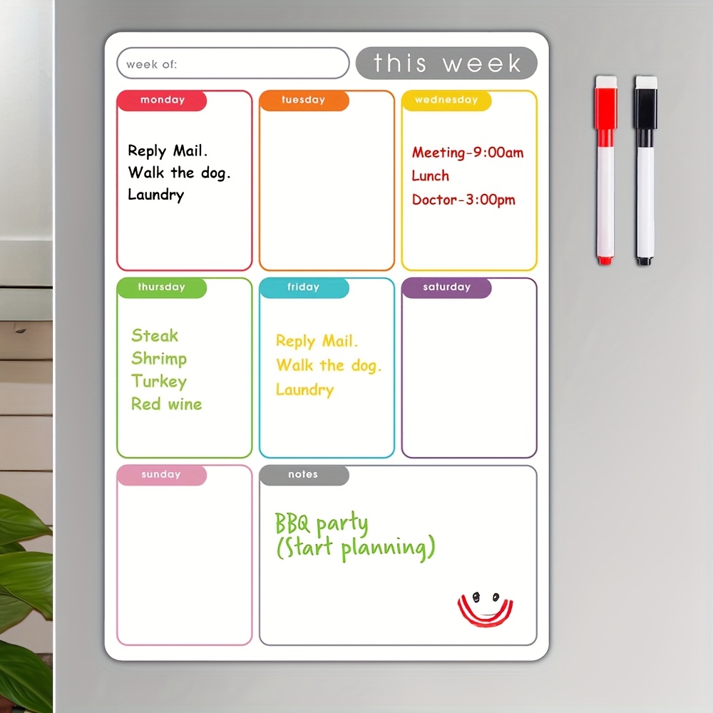 A4 Magnetic Weekly Planner, Er - Magnetic Whiteboard Calendar 评论和价格