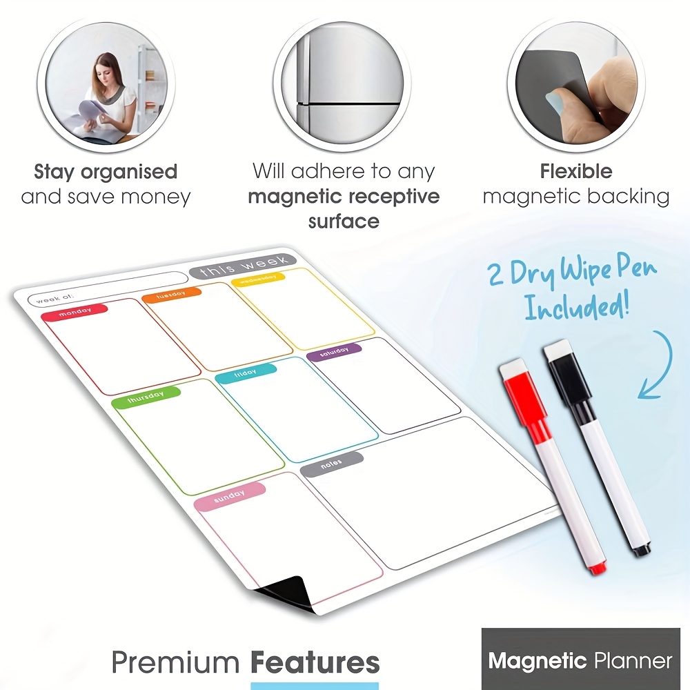 A4 Magnetic Weekly Planner, Er - Magnetic Whiteboard Calendar 评论和价格