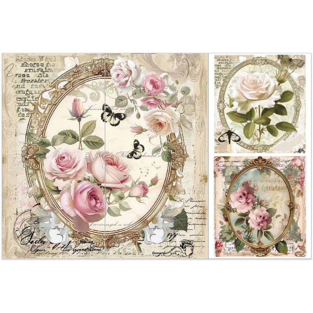 3pcs/Set Rose Rub on Transfers - Office Furniture Plan 评论和价格