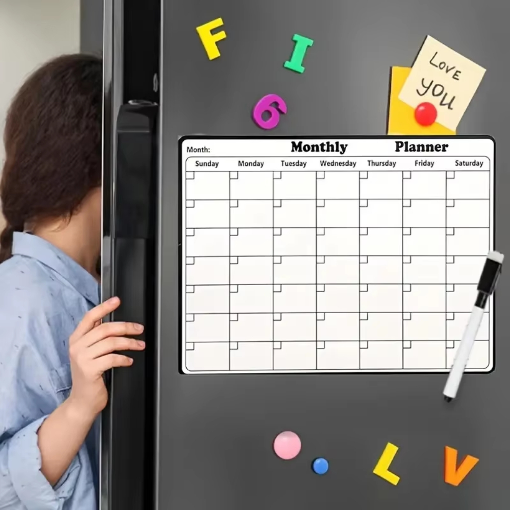 Magnetic Reusable Refrigerator - Magnetic Whiteboard Calendar 评论和价格