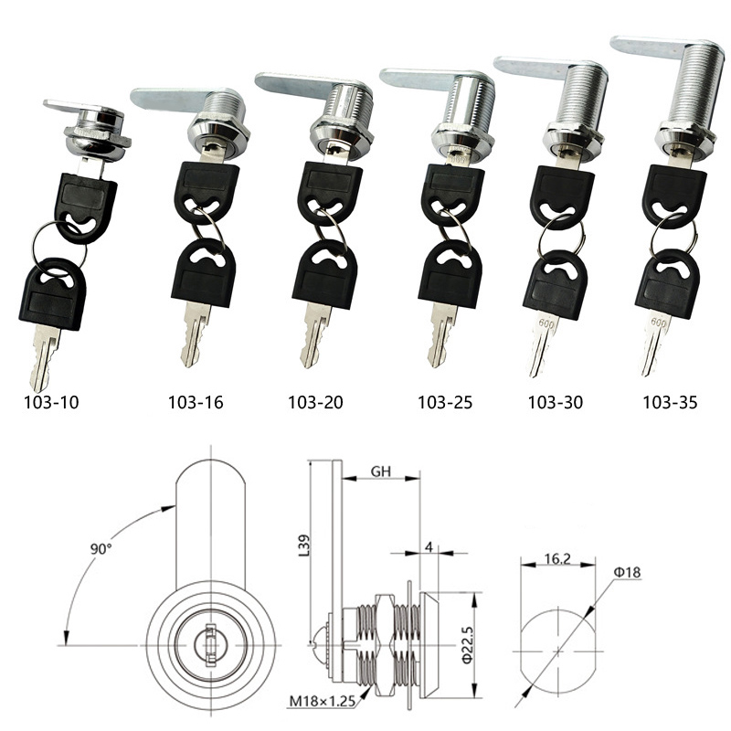 Cam Lock Security Lock 16-40mm - Office Furniture Hardware 评论和价格