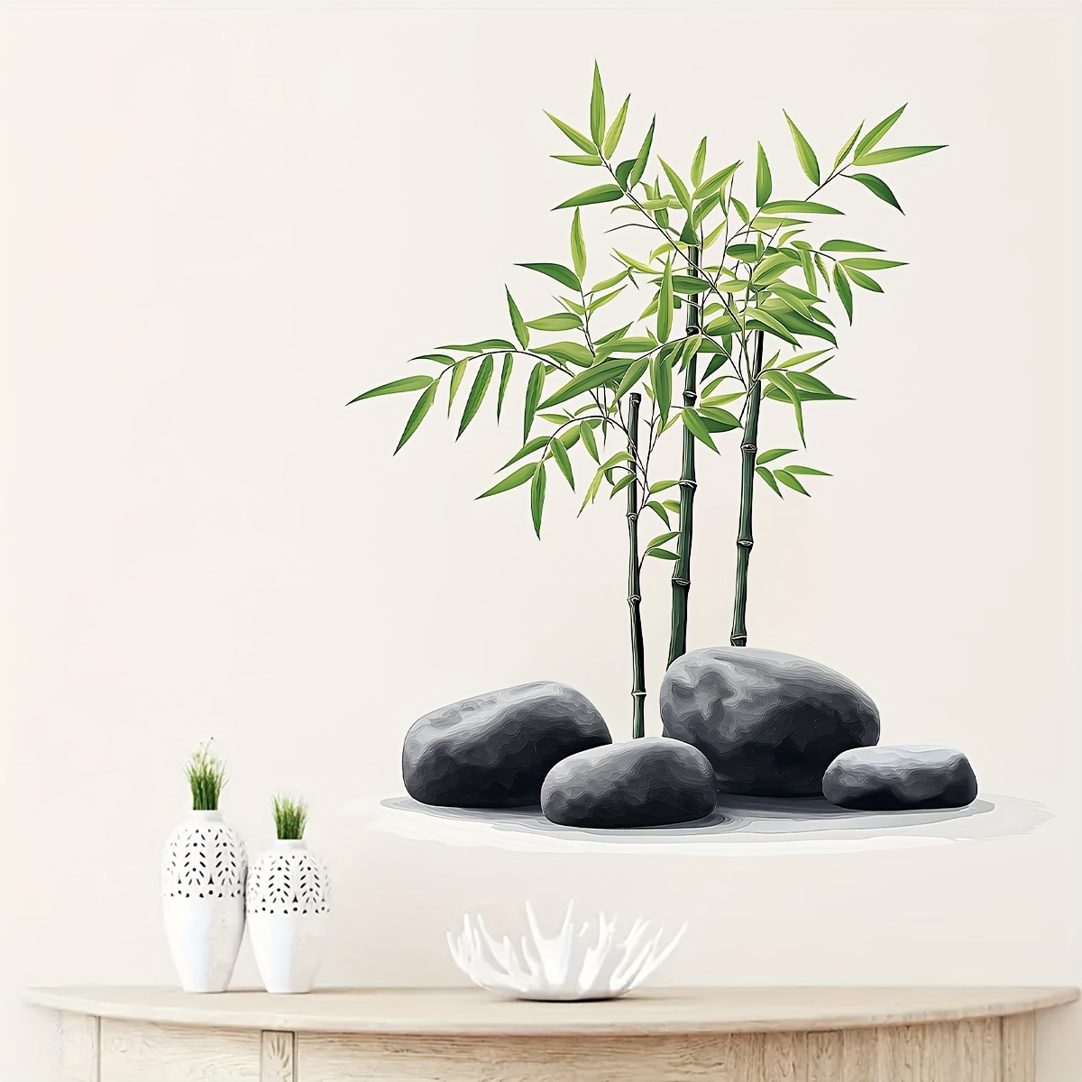 Green Bamboo Leaf Plants Wall  - Office Furniture Usa 评论和价格