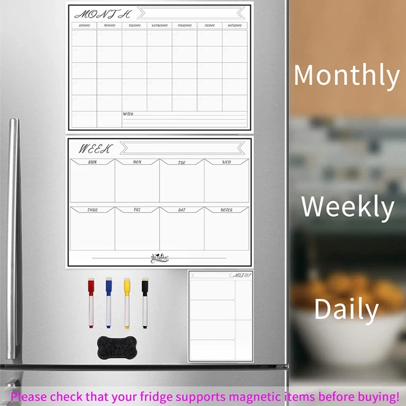 Daily Week Month Plan Magnetic - Magnetic Whiteboard Calendar 评论和价格
