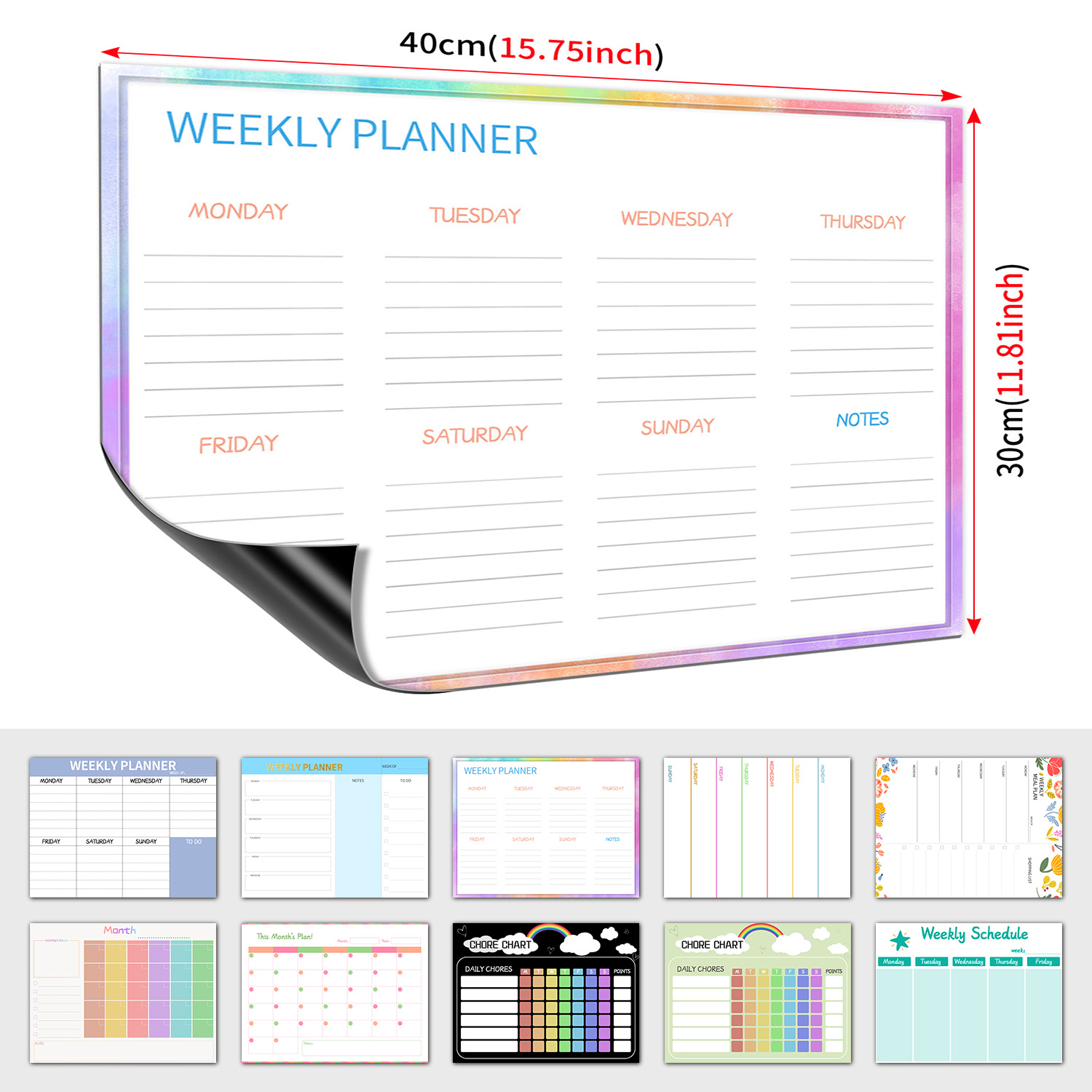Magnetic Weekly Planner Fridge - Magnetic Whiteboard Calendar 评论和价格