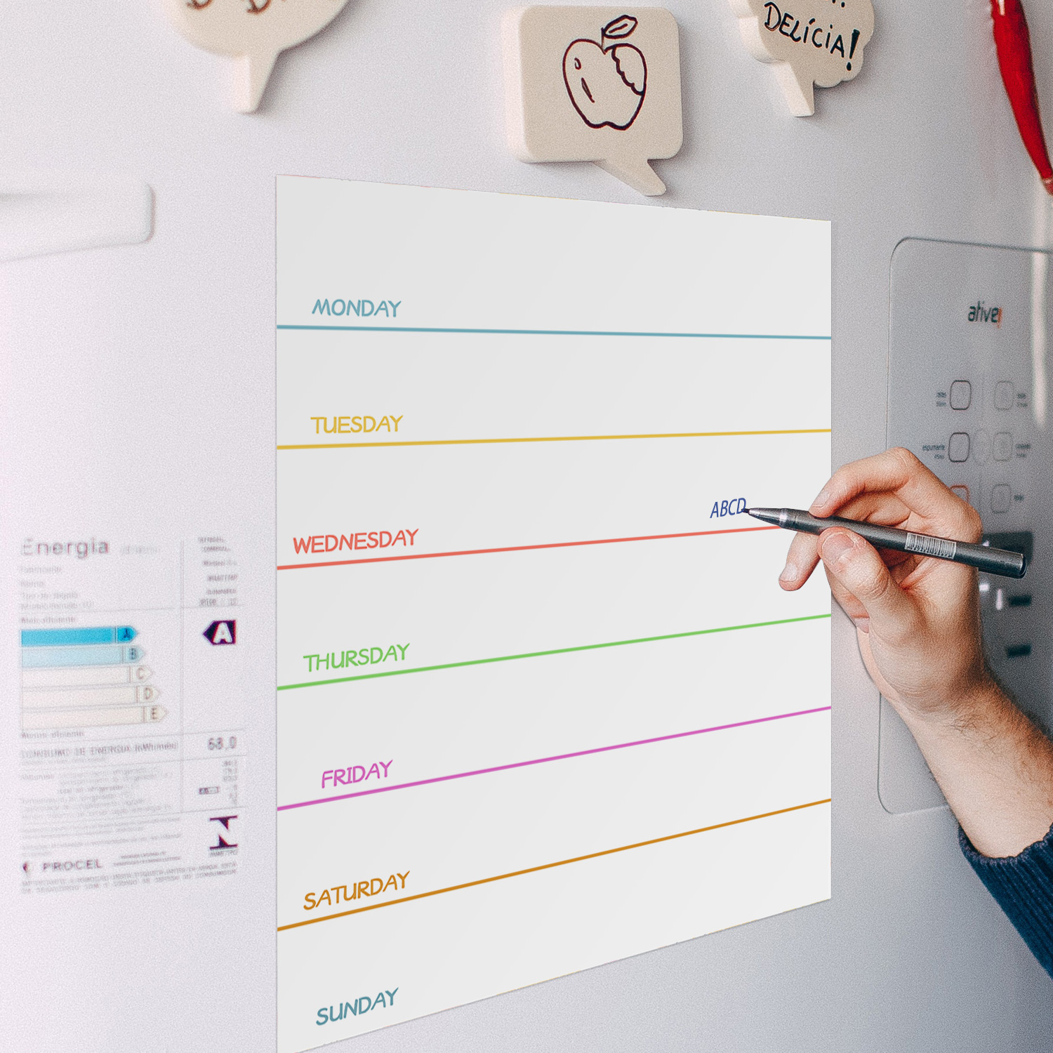Magnetic Weekly Planner Fridge - Magnetic Whiteboard Calendar 评论和价格